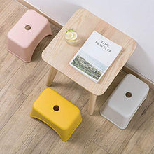 Sgabello in plastica, sgabello basso quadrato ispessito (per adulti e bambini), robusto, adatto per soggiorno, bagno, esterno, ecc, Con tappetino antiscivolo/rosa / 28x18x20cm