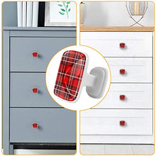Plaid rosso 4 PCS Pomelli per Porta, Pomolo per Mobile, Pomelli per Mobili con Viti, Maniglia per Armadietto, Pomelli per Porta, Pomelli per Cassetti per Porta, Armadio, Cassetto e Credenza