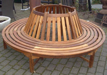 Panca da spiaggia rotonda in legno di teak, ca. 220 cm, panca in legno teak