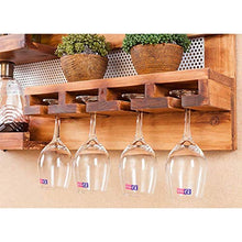PZW Semplice e Creativo Scaffale per Vino Legno Massiccio Appeso a Parete Ripiano Bancone Bar Portabottiglie per Vino Ristorante Soggiorno Decorazione Murale