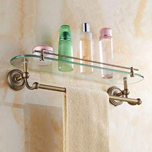 BNyszwj Mensola Bagno Tutta in Ottone Retro a Muro Staffa in Vetro Mensola portasciugamani