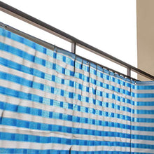 RSTYS - Copertura per schermo da balcone, 3 x 40 cm, per recinzioni in rete, per parabrezza, strisce bianche e blu, per portico, esterno, cortile, patio