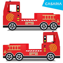 Deuba Letto per Bambini Junior Letto Stile Pompieri Camion Vigili del Fuoco con Sirena e Ruote in 3D 205 x 94,5 x 103 cm