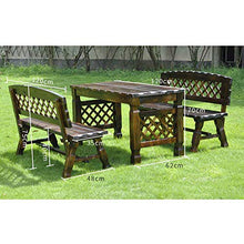 outdoor product Panche retrò da terrazza, Banchi Decorativi anticorrosivi all'aperto in Legno massello, Panchina da Giardino con Schienale, Adatto per ingressi e corridoi