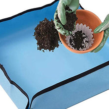 VMNG 2pcs Gardening Waterproof Folding Dust Proof Mat Reusable Flower Planting Mats Transplanting Foldable Pad Mix Soil Lock Design (100 * 100cm,Black)