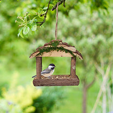 Relaxdays Mangiatoie per Uccelli, Casette in Legno Dispenser di Mangime da Esterno, Decorazione da Giardino, Marrone