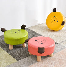 Mobili per la casa e Giardino Sgabello Rotondo Imbottito poggiapiedi Imbottito, Gamba Rotonda in Legno (4 Gambe) Ottomani da Cucina (Colore : Pink)