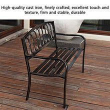 outdoor product Panchina in Metallo per Esterni, panchina da terrazza, La Panca Decorativa da Giardino di casa può ospitare 3 Persone, Panca Lounge Portico con braccioli e Schienale