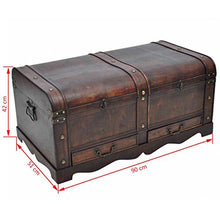 XINGLIEU Baule portaoggetti Marrone, Baule portaoggetti in Legno, Tavolo supplementare, 90 x 51 x 42 cm