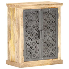 vidaXL Legno Massello di Mango Credenza con Ante in Acciaio Madia Mobile Armadietto Armadio Mobiletto Alto Portaoggetti Cassa Mobili 60x35x75 cm