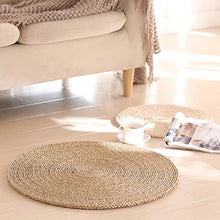 LTINN Tatami Rotondo Intrecciato a Mano, Tifa Naturale densa e rigorosa, Spessa, Traspirante, Naturale, Tappetino Yoga, Tappetino