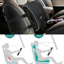 Feagar Cuscino Lombare Auto, Supporto Lombare Cuscini Schiena per Sedia Ufficio Divano Sedie Cucina, Cuscino Memory Foam Schienale Nero