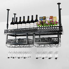YWYW Portabottiglie in Ferro battuto portabottiglie da Appendere retrò Europeo Bar KTV a Testa in Giù Porta Calice Creativo per la casa (Dimensioni: L120 * W31CM)