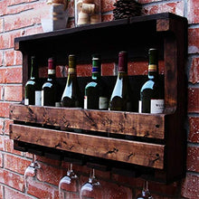 Nfudishpu Portabottiglie da Parete, portabottiglie da Vino in Legno massello e mensola portaoggetti per espositori da Cucina e Soggiorno