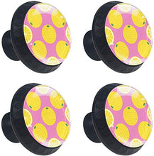 Modello giallo pop art di agrumi Pomelli per Porta Set di 4 Pomelli per Mobili Manopole per Cassetti Cucina Armadio Vetro