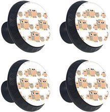 Simpatico gufo colorato Pomelli per Porta Set di 4 Pomelli per Mobili Manopole per Cassetti Cucina Armadio Vetro
