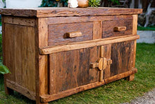 Windalf Grande comò naturale IORLAS 120 cm rustico credenza in legno fatto a mano in legno
