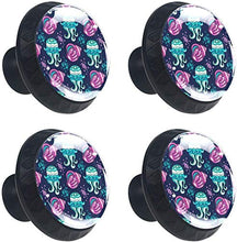 Cartoon Coral Reef tropicale Pomelli per Porta Set di 4 Pomelli per Mobili Manopole per Cassetti Cucina Armadio Vetro