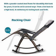 HaoLi Sedia a Dondolo da Giardino Black Sun Lounger per Persone Pesanti - Sedia reclinabile Pieghevole con Cuscino per Sedia da Esterno per Esterno con Patio, Supporto 200 kg