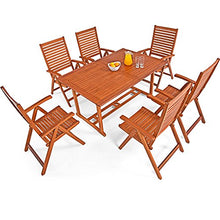 Deuba Set Unikko 6+1 sedie Schienale Alto e Tavolo in Legno d' eucalipto Certificato FSC® 7 pz Legno dinette da Giardino