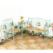 Panche da Giardino In Metallo Per Esterni,Panchina Da Giardino Retrò In Ghisa Resistente In Legno Massello Poltroncina Con Schienale Fantasia,Per Ponti, Passaggi di Lavoro, Banchi D'ingresso