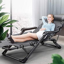 GJX Sedie a Sdraio Reclining Sdraio da Spiaggia Sedia con Cuscini Imbottiti e poggiapiedi for Il Giardino Esterno di Campeggio all'aperto Spiaggia Design (Color : Black)