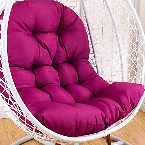 Yxxc Cuscino per Sedia Girevole con Cestino Rimovibile, Cuscino per Amaca sospesa, Cuscino in Rattan Senza Supporto, Cuscino per Sedia con Nido d'uovo Spesso Fucsia 95x125 cm