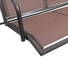 Tidyard Dondolo da Giardino in Acciaio e Poliestere 178 x 112 x 155 cm | Caffè