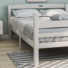 WGYDREAM Letto Struttura del Letto in Legno Massello Letto Matrimoniale Bianco Base per Rete Solida con Testiera per Adulti, Bambini, Bambini, 200x140 Cm