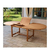 Tavolo da giardino Ovale allungabile in Teak Alicudi Moia L 180/240 cm - A 75 cm - P 120 cm