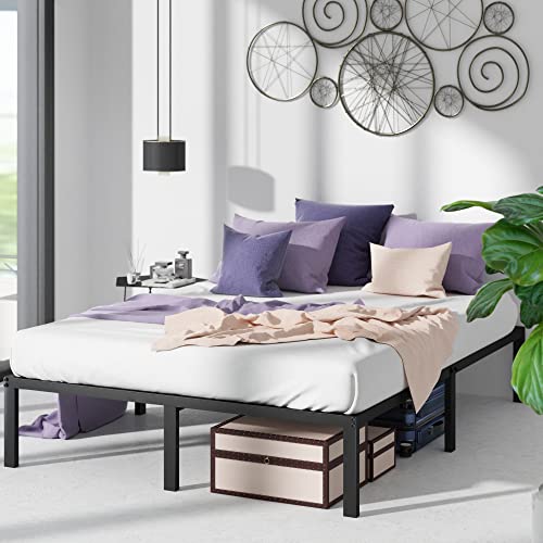 ZINUS Yelena 36 cm Telaio per letto a piattaforma in metallo | Supporto a doghe in acciaio | Per adulti, bambini, adolescenti | Facile da montare | Vano portaoggetti sotto il letto | 80 x190 cm | Nero