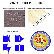 VOXKELY Vela Ombreggiante Rettangolare, Vele Parasole da Giardino, Tenda A Vela, Protezione Raggi UV Vela Tenda, Impermeabile E Resistente, per Esterni, Cortile, Giardino (3m*5m,Blu)