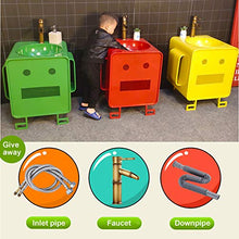 YRRA Autoportante Mobile Lavabo Bagno Piccolo, Stile Industriale Ferro Battuto Bambino Mobile Bagno con Lavabo con Rubinetto 22x 18,1 x 23,6 Pollici,Giallo,Without Mirror