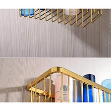 GYCS Mensola angolare per Bagno Tutto in Rame Massiccio Bagno Dorato a Un Solo Strato Cesto in Rete Rettangolare Portaoggetti da Bagno Appendiabiti da Parete Portaoggetti da Bagno