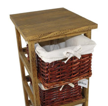 Geko 27 x 31 x 58 cm Layburn 3 cassetti in Legno Contenitore con cassetti Vimini/cestini per Camera da Letto/Bagno o Guardaroba - Marrone