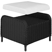 TecTake 800759 Set in Rattan, 2X Poltrone 2X Poggiapiedi 1x Tavolo, Inossidabile, Resistente alle intemperie, incl. Cuscini - Disponibile in Diversi Colori (Nero | No. 403350)