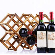 Cabilock Portabottiglie Vino da Tavolo Espositore per Vino in Legno Portabottiglie Incrociato 10 Bottiglie per Bevande Organizzatore di Stoccaggio (Marrone)