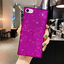 iKasus Custodia per iPhone 7/8/SE 2020, Crystal Clear Glitter Assorbimento Degli Urti Angoli Rinforzati Morbido TPU flessibile Guscio in Gel di Gomma Siliconica Custodia Case Cover,Viola