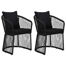 Festnight 2 Pezzi Sedie da Esterno Sedie da Giardino con Cuscini Poltrona in Rattan PVC 57 x 54 x 78 cm Colore Nere