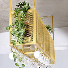 SBDLXY Grande portabottiglie da 47.2 ″, 59 ″ con Porta calici per Cucina, Sala da Pranzo, Bar o Cantina - Armadi per Vino con Decorazioni nordiche per soffitto a Parete - Telaio in Ferro Dorato