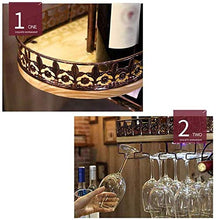 LLT Wine Rack, Della Novità Della Decorazione Della Parete Rack, Wine Rack Mensola Di Vetro a Soffitto Attaccatura Del Supporto Di Vino Solido Legno per il Vino in Vetro Metallo Rack Calice Mensola D