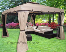 MICHELE SOGARI Gazebo 3X3 Giardino in Alluminio con Copertura 250 GR. Antipioggia 4 Zanzariere e 4 Teli Laterali
