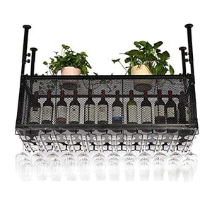 FCXBQ Scaffali mobili per Bar, scaffali per Vino, Supporto da Parete, Supporto per Bicchiere da Vino Appeso, espositore per Decorazione Bar, Decorazione per Applicazioni in Stile Vintage (Colore: