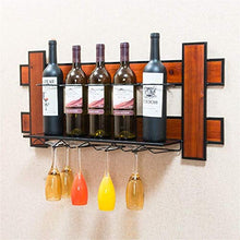 JPVGIA Bottiglia di Vino Rack Loft Legno Mensola Legno/Metallo/Ferro Materiali da pareti HanginStorage Vino e Bicchieri Supporto della Struttura del Vino Calici Calici Holder Rack - 80x13.5x35cm