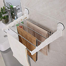 Slivy Portasciugamani a Scomparsa fissato al Muro, Porta Asciugamani in Acciaio Inox Senza Stampo, stendibiancheria con Potente Ventosa, Barra portasciugamani Impermeabile portante (Bianca)