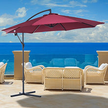 Outsunny Ombrellone Parasole Decentrato con Angolo Inclinabile da Giardino in Metallo, Poliestere Φ3×2.6m Rosso