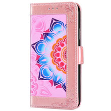 ikasus Cover Compatibile con Samsung Galaxy A21S Custodia Motivo Floreale Custodia a Portafoglio in Pelle PU con Cavalletto e Custodia a Libro,Oro Rosa