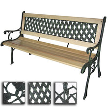 Miadomodo Panca giardino esterno panca in legno con ghisa ca. 122 x 56 x 74 cm con design a croce