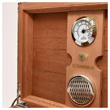 NIHAOA Accessori del Sigaro Corrosione Cigar Humidor in Pelle di Superficie for 25-30 sigari Desktop Rivestito Cedro Box con igrometro e umidificatore Buon apporto di umidità