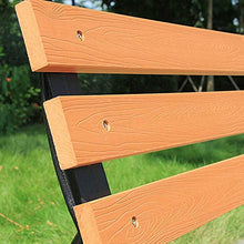GaoF Panca con Schienale per terrazza Parco Giardino, Panca per Il Tempo Libero da Esterno 2-3 posti Seduta in Metallo ghisa, Sedia Portico in Legno plastica Resistente agli Agenti